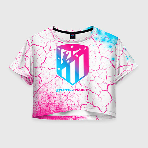 Женский топ Atletico Madrid neon gradient style / 3D-принт – фото 1