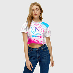 Футболка 3D укороченная женская Napoli neon gradient style, цвет: 3D-принт — фото 2