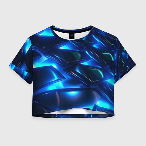 Женский топ Синие абстрактные неоновые плиты / 3D-принт – фото 1