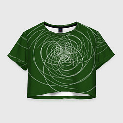 Футболка 3D укороченная женская Контурные вихри, цвет: 3D-принт