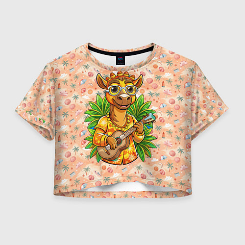 Женский топ Жираф играет на гитаре / 3D-принт – фото 1
