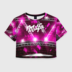 Футболка 3D укороченная женская Milfa в стиле milka, цвет: 3D-принт