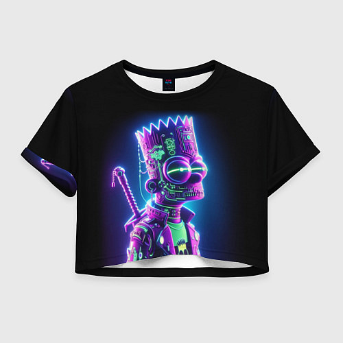 Женский топ Bart Simpson cyber ninja - neon glow / 3D-принт – фото 1