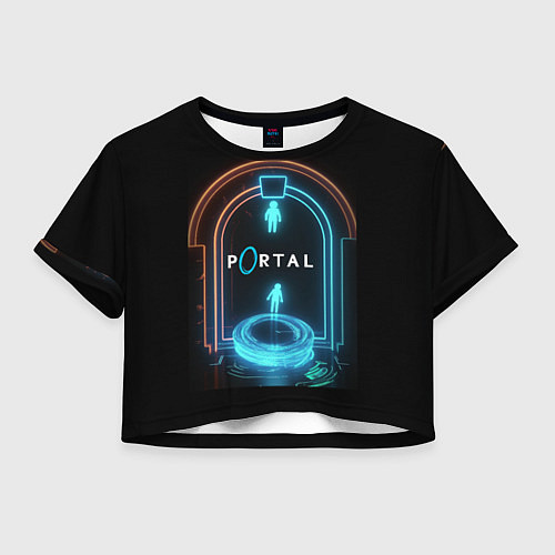 Женский топ Portal neon style logo / 3D-принт – фото 1