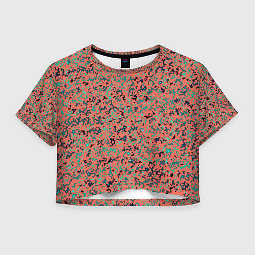 Женский топ Розово-бирюзовый абстрактный / 3D-принт – фото 1