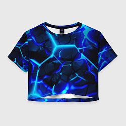 Женский топ Яркие голубые неоновые плиты в разломе