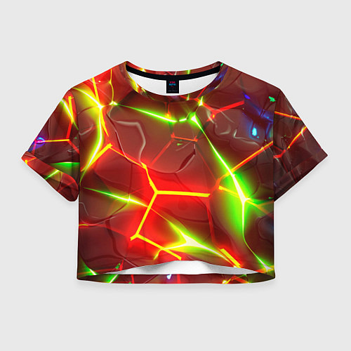 Женский топ Неоновые красные плиты с ярким светом / 3D-принт – фото 1