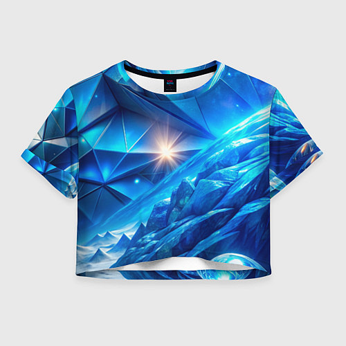 Женский топ Синяя объемная абстракция со вспышкой / 3D-принт – фото 1
