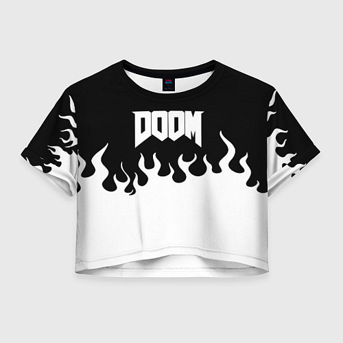 Женский топ Doom fire white / 3D-принт – фото 1