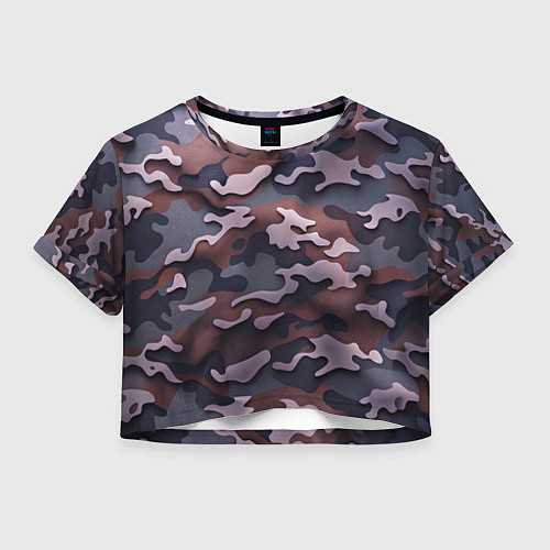 Женский топ Камуфляж-грязь / 3D-принт – фото 1