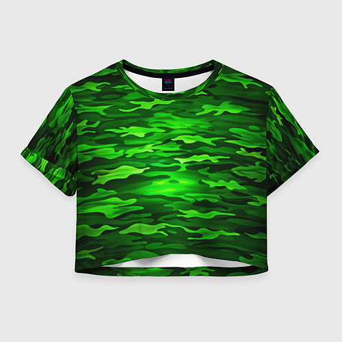 Женский топ Зелёные водоросли-камуфляж / 3D-принт – фото 1