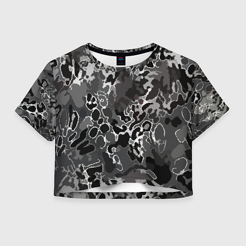 Женский топ Чёрно-серый абстракция / 3D-принт – фото 1