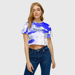 Футболка 3D укороченная женская Alan wake всплеск красок, цвет: 3D-принт — фото 2