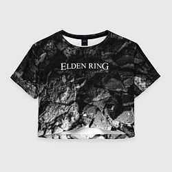 Футболка 3D укороченная женская Elden Ring black graphite, цвет: 3D-принт
