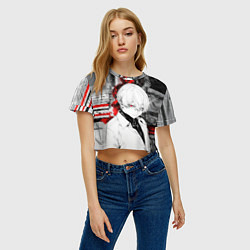 Футболка 3D укороченная женская Беловолосый гуль, цвет: 3D-принт — фото 2