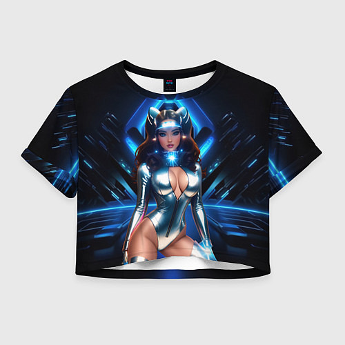 Женский топ Космическая девушка в блестящем костюме с ушками / 3D-принт – фото 1