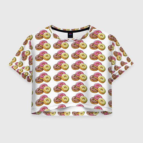 Женский топ Пончики-фастфуд паттерн / 3D-принт – фото 1