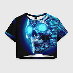 Женский топ Neon cyber skull - ai art