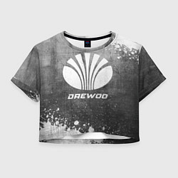 Футболка 3D укороченная женская Daewoo - grey gradient, цвет: 3D-принт