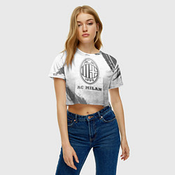 Футболка 3D укороченная женская AC Milan - white gradient, цвет: 3D-принт — фото 2