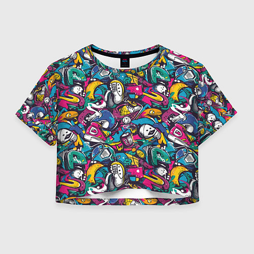 Женский топ Граффити спортивные принадлежности / 3D-принт – фото 1