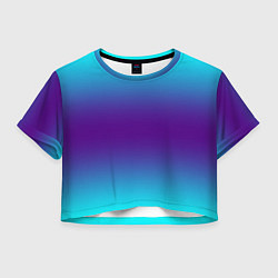 Футболка 3D укороченная женская Градиент из неона, цвет: 3D-принт