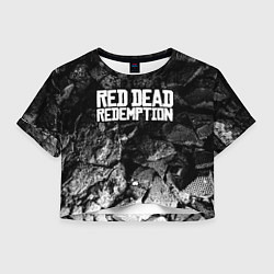 Футболка 3D укороченная женская Red Dead Redemption black graphite, цвет: 3D-принт