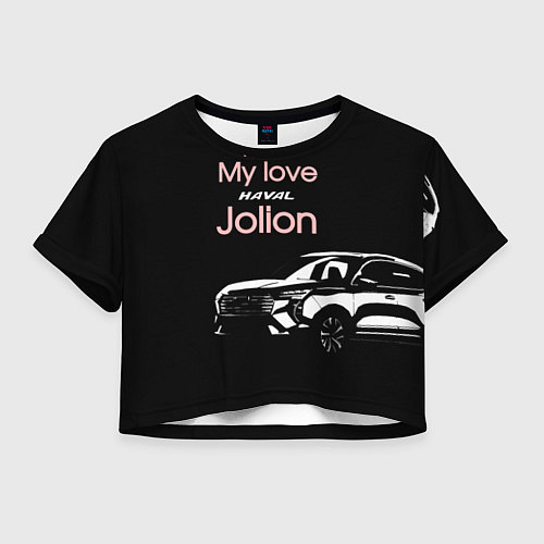 Женский топ My love Haval Jolion чёрно-розовый / 3D-принт – фото 1