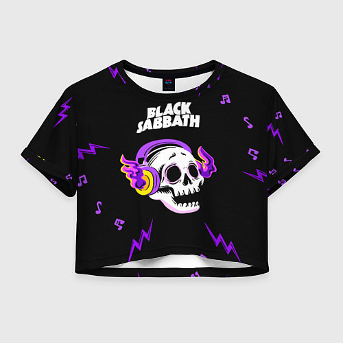 Женский топ Black Sabbath неоновый череп / 3D-принт – фото 1