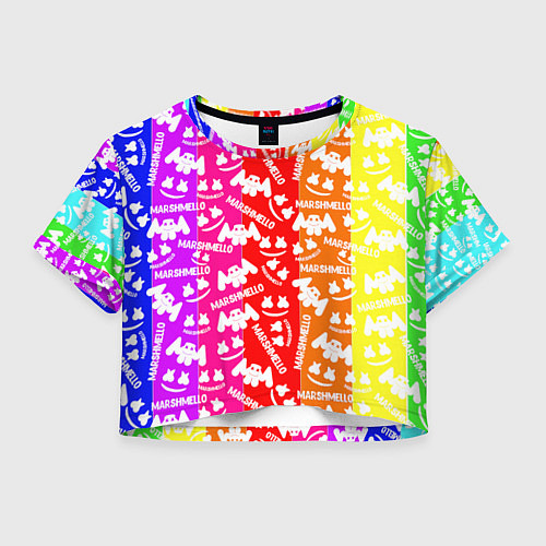 Женский топ Marshmello rainbow / 3D-принт – фото 1