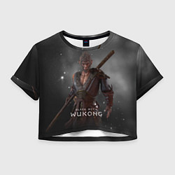 Футболка 3D укороченная женская Король обезьян Black Myth Wukong, цвет: 3D-принт