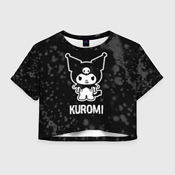 Женский топ Kuromi glitch на темном фоне