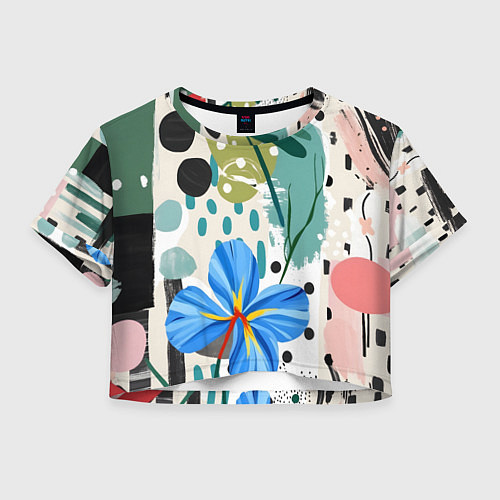 Женский топ Цветы горошек абстракция / 3D-принт – фото 1