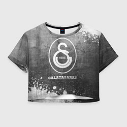 Футболка 3D укороченная женская Galatasaray - grey gradient, цвет: 3D-принт