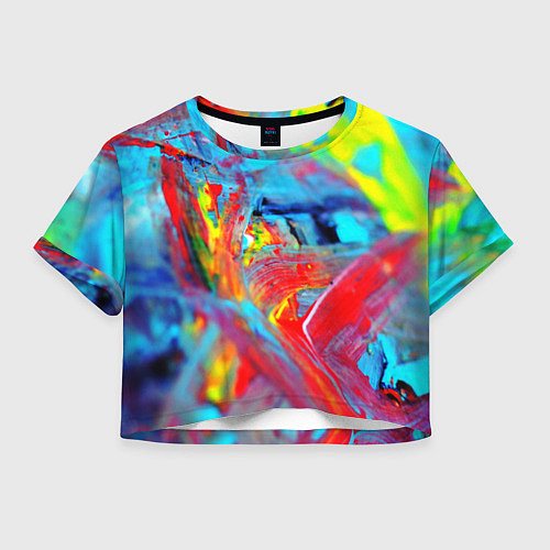Женский топ Абстрактные краски неон / 3D-принт – фото 1