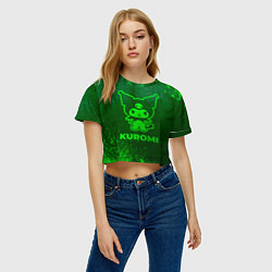 Футболка 3D укороченная женская Kuromi - green gradient, цвет: 3D-принт — фото 2