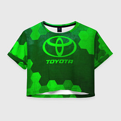 Футболка 3D укороченная женская Toyota - green gradient, цвет: 3D-принт