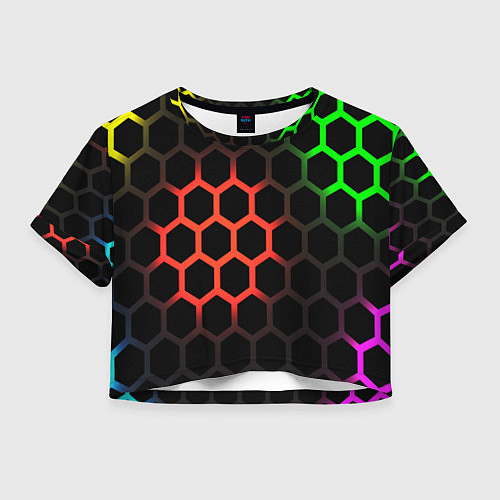 Женский топ Hexagon neon / 3D-принт – фото 1