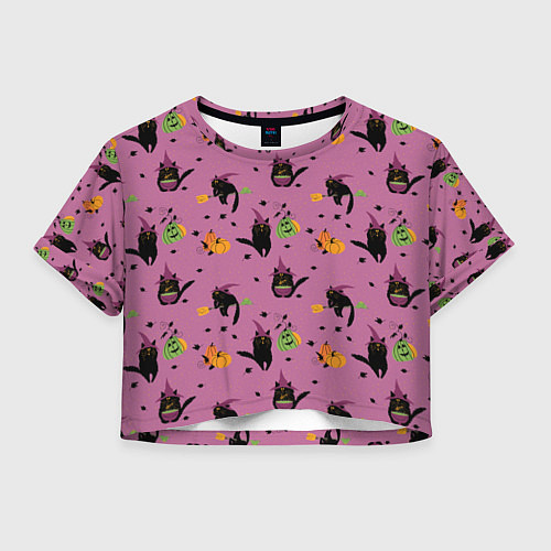 Женский топ Хэллоуин и кот ведьмы / 3D-принт – фото 1