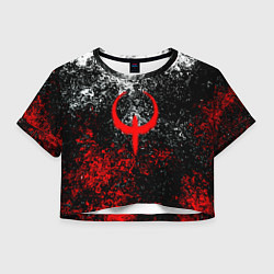 Футболка 3D укороченная женская Quake брызги красок, цвет: 3D-принт