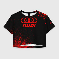 Футболка 3D укороченная женская Audi - red gradient, цвет: 3D-принт