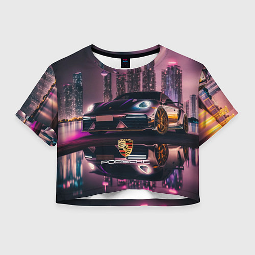 Женский топ Porshe night city / 3D-принт – фото 1