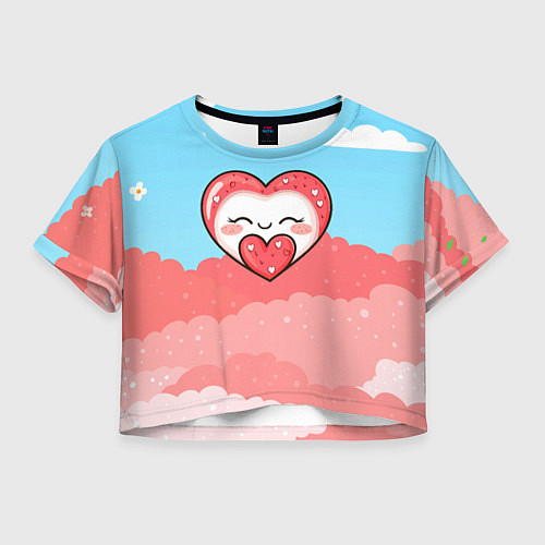 Женский топ Маршмеллоу с сердечком / 3D-принт – фото 1