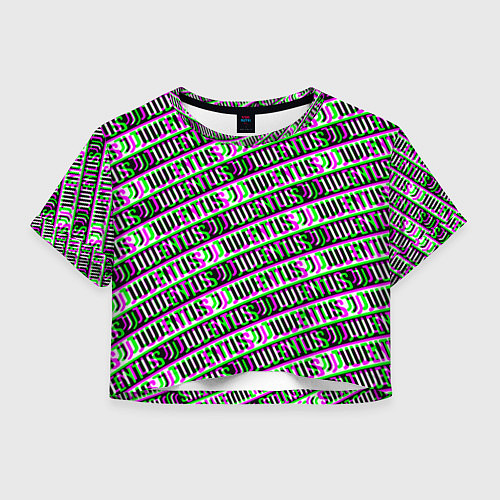 Женский топ Juventus glitch pattern / 3D-принт – фото 1