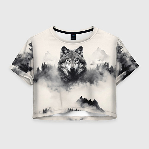 Женский топ Голова серого волка / 3D-принт – фото 1