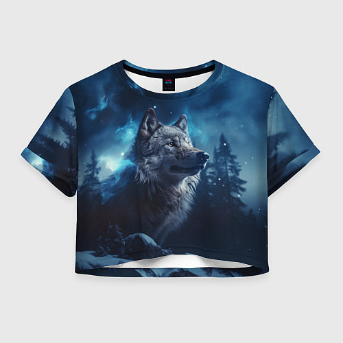 Женский топ Голова волка и небо / 3D-принт – фото 1