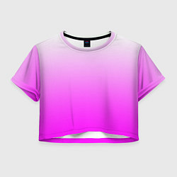Футболка 3D укороченная женская Gradient color pink, цвет: 3D-принт