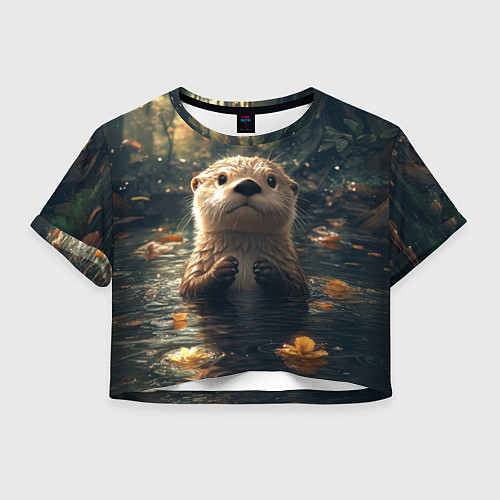 Женский топ Выдра в летнем пруду / 3D-принт – фото 1