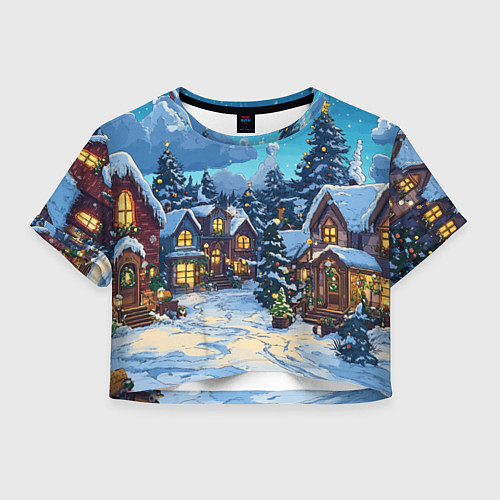 Женский топ Город перед новым годом / 3D-принт – фото 1