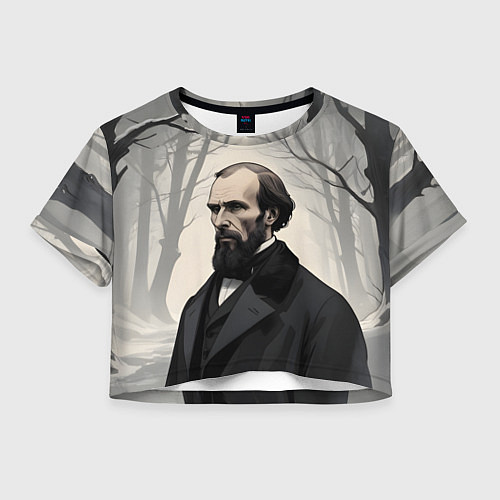 Женский топ Достоевский зимняя аллея / 3D-принт – фото 1